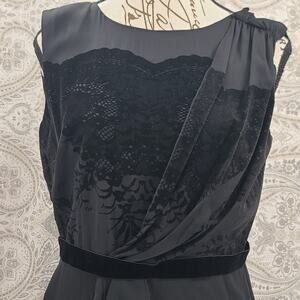 Elie Tahari Velvet burnout lace pattern black Whimsigoth witchy Fairy grunge